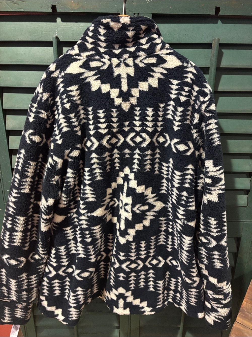 Pendleton navy & Cream Geometric Patterned Fleece Jacket - Picture 6 of 6